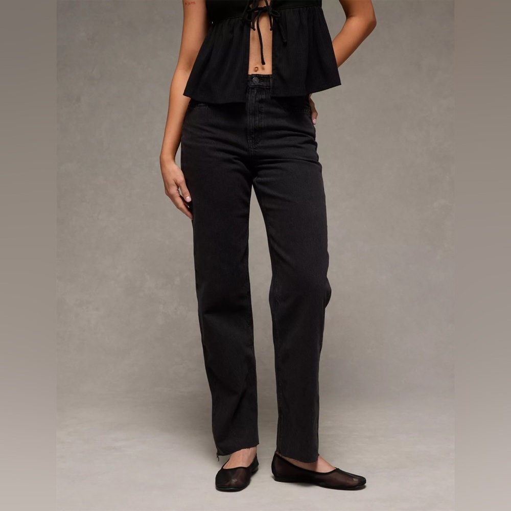 NWT AE Strigid Super High-Waisted Baggy Straight Jean